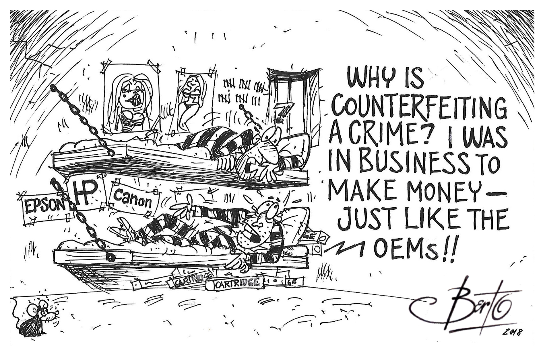 Zero Tolerance for Counterfeiters Berto cartoon rtmworld