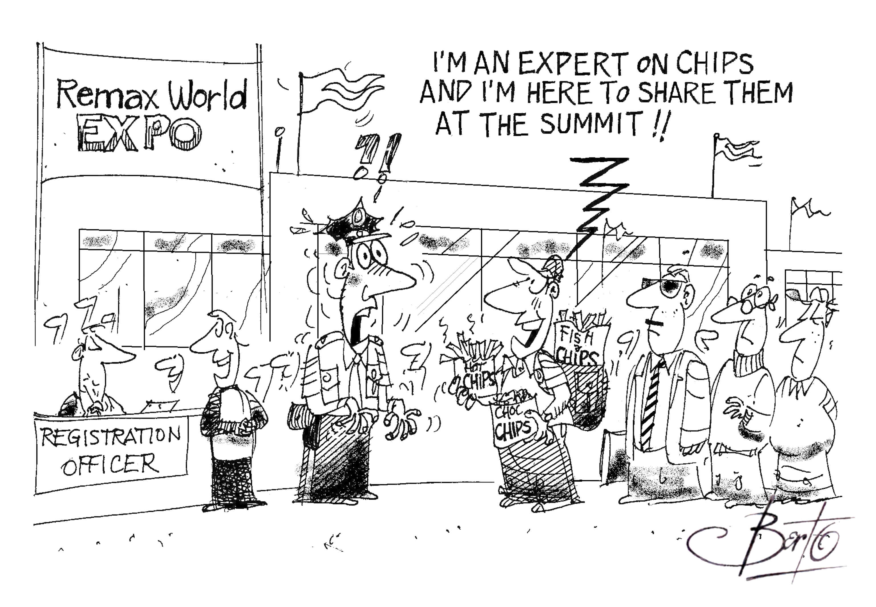 Experts Chip In at RemaxWorld Summit Berto cartoon rtmworld