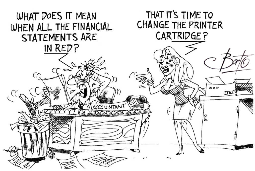 Angry Accountant Sees Red Berto cartoon rtmworld