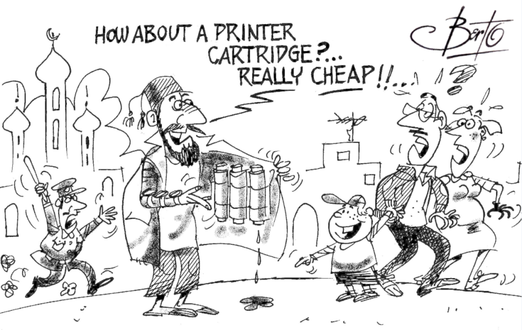 Counterfeit Boom in the Middle East Berto cartoon rtmworld