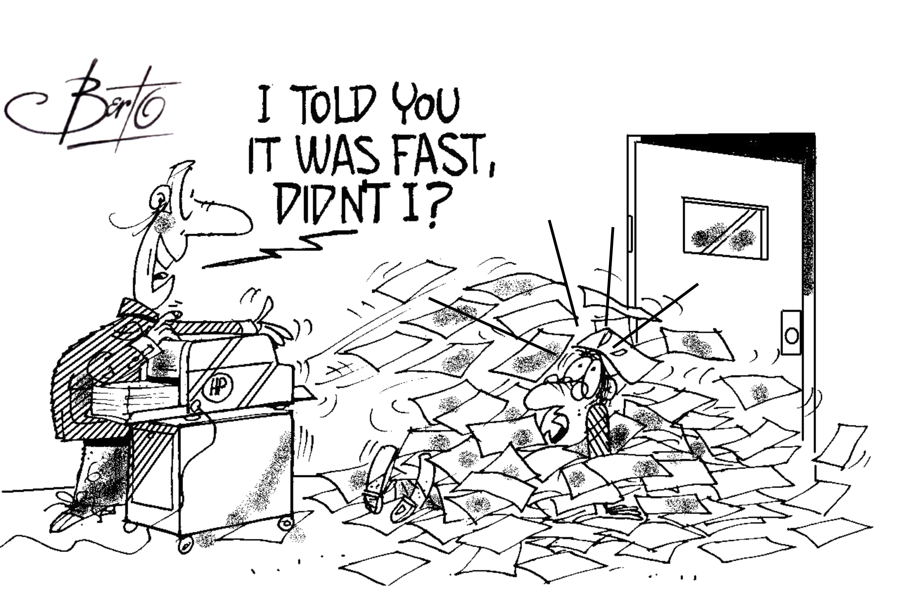 OEMs Deliver Faster Printers Berto cartoon rtmworld