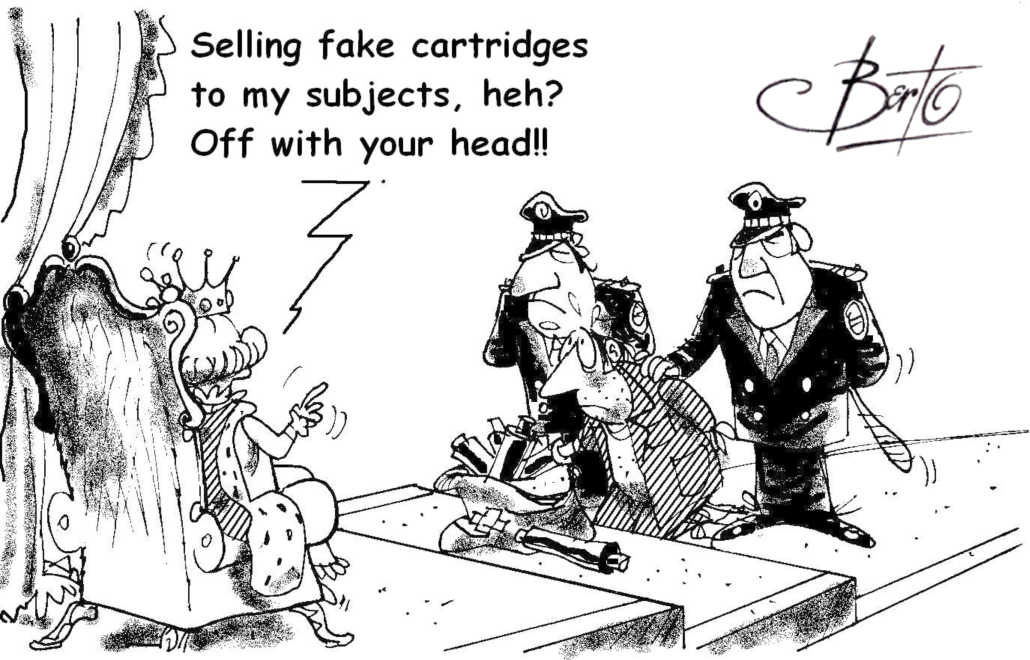 Queen Supports Anti-counterfeit Laws Berto cartoon rtmworld