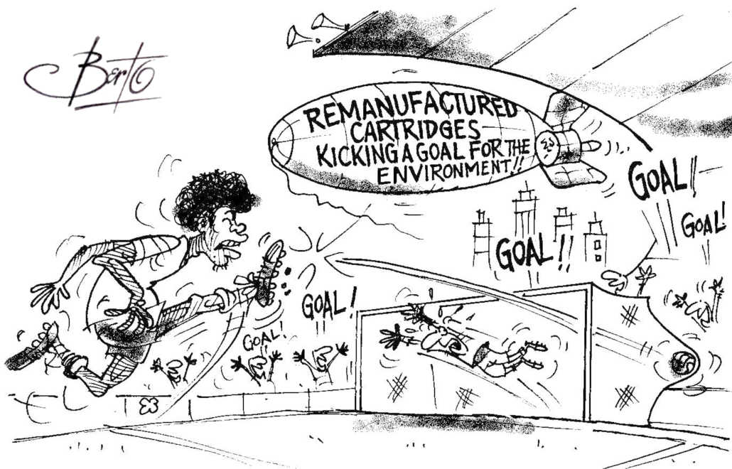 Kicking a Goal for Remanufacturing Berto cartoon rtmworld