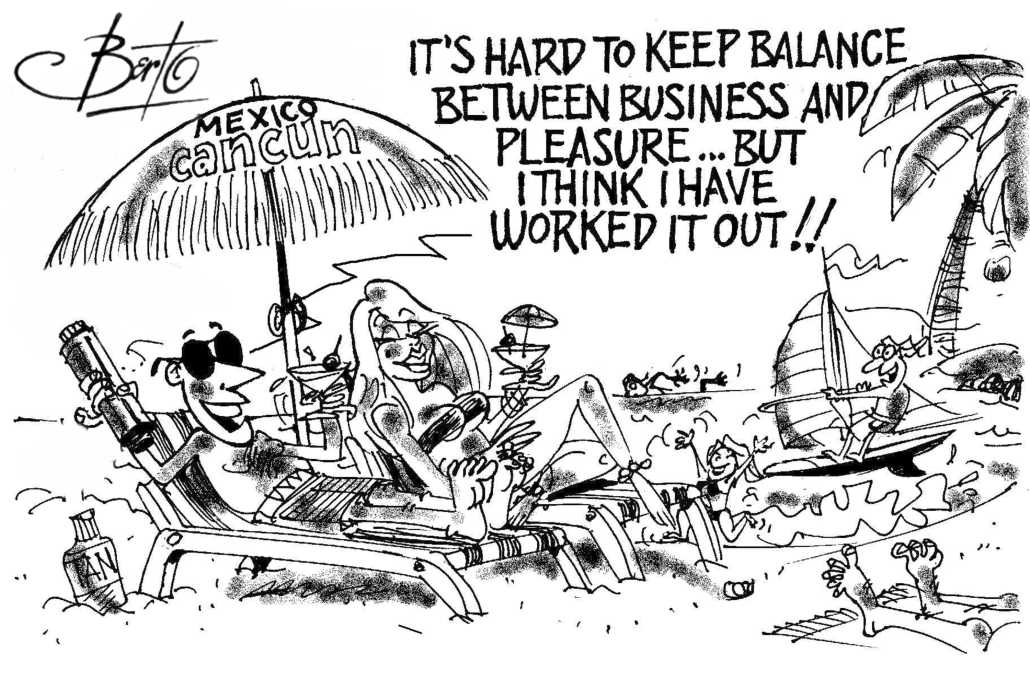 Keeping Business and Pleasure in Balance Berto rtmworld cartoon