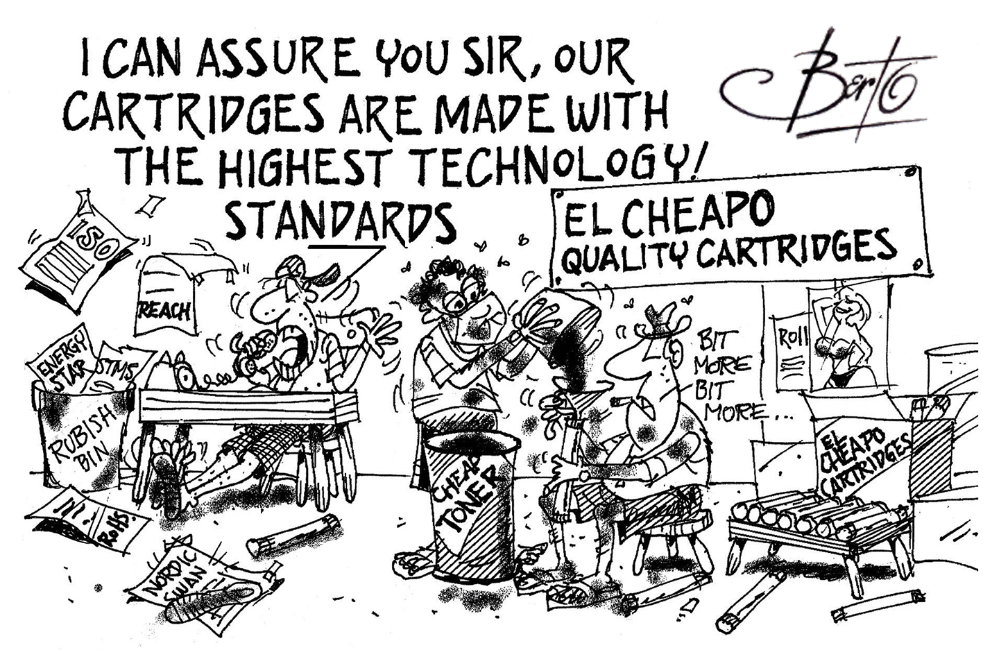 Improving Standards - Berto Pours it On Berto cartoon rtmworld