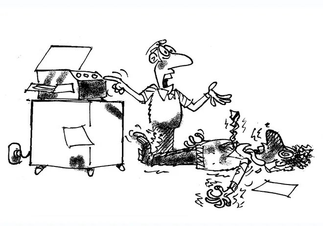 Berto Stunned by Office Laser Printer