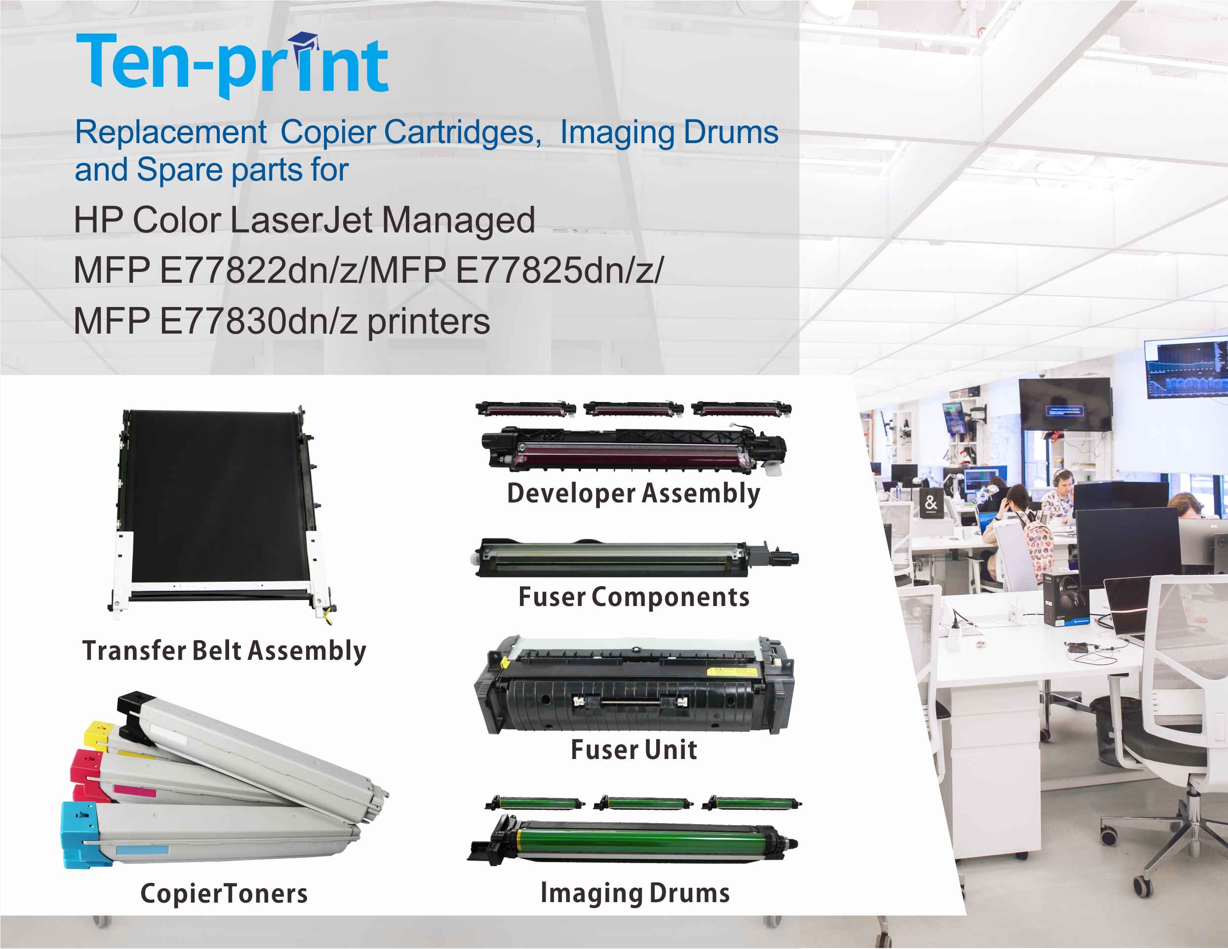 Ten-print Launches Remanufactured Toner and Spare Parts for HP Printers Series