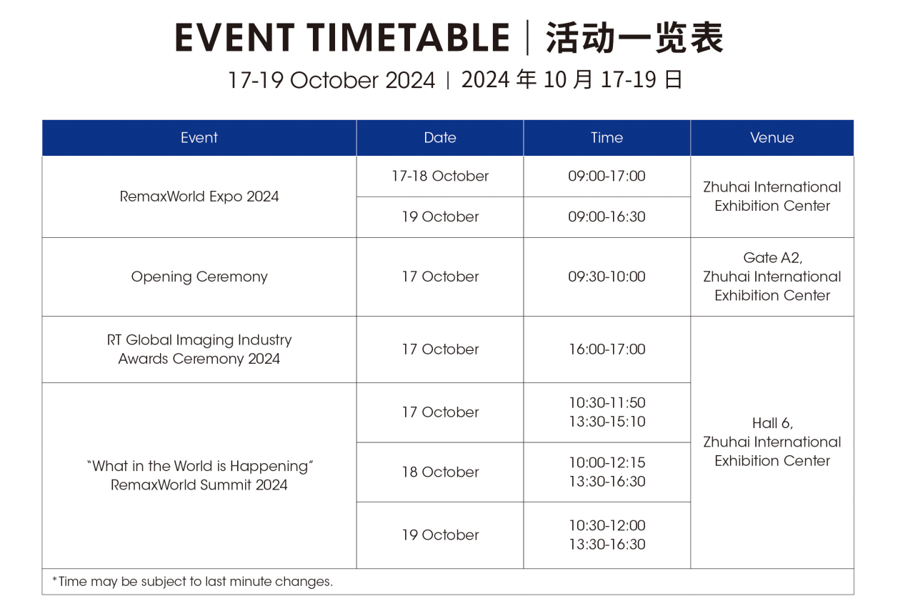 RemaxWorld-2024-Timetable